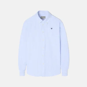 Camisa Sport Kids Rayas Oxford Celeste Silbon
