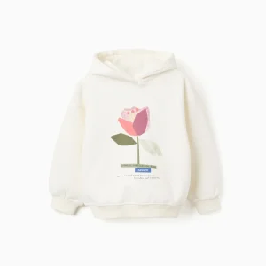 Sudadera Capucha Flor Blanco Zippy